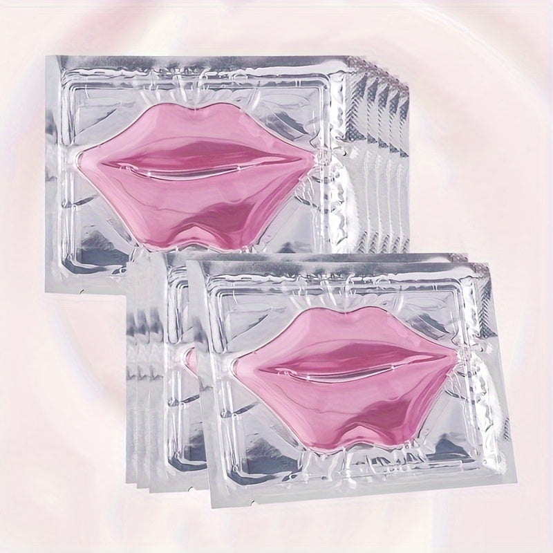 20-Pack Pink Crystal Collagen Lip Masks with Hyaluronic Acid for Hydration, Anti-Dry Lip Care Set, Moisturizing & Soothing Lip Patches, Ideal Mother's Day Gift for Women